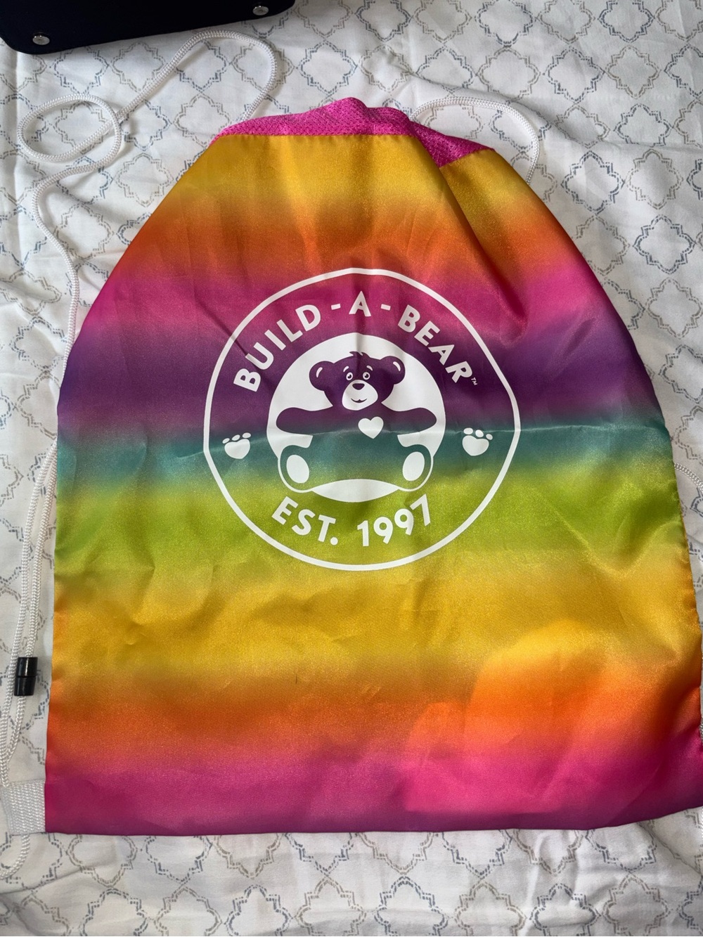 Build-A-Bear Rainbow Drawstring Backpack